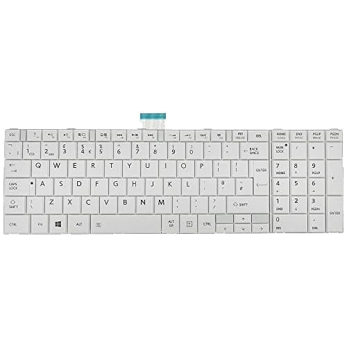 SellZone Laptop Keyboard for Satellite C850 C855 C870 C875 L850 L855 L870 L875 L950 L955 L970 L975 NSK-TV8SU SZ. N7USU. B01 0KN0-ZW3US23 Series White
