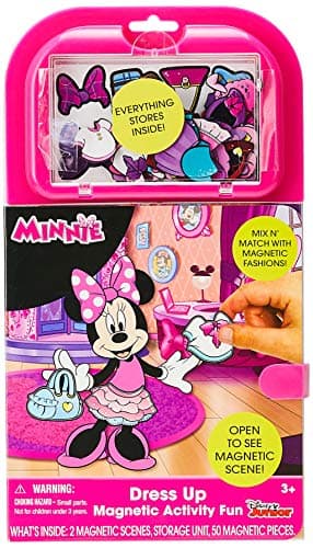 Tara Toys Disney Minnie Mouse Magnetic Dress Up – Wooden Doll Toy with Mix & Match Outfits & Storage Box – Pretend Play Set for Girls Ages 3