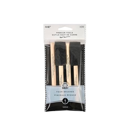 Plaid Foam Brushes 1-Inch, 44246 (4-Piece) , Black