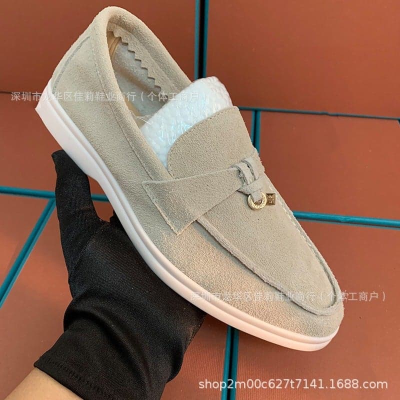 Genuine Leather 35-45 Size High Version L P Loafers Slip-On Lazy Shoes British Style Small Leather Shoes For Women