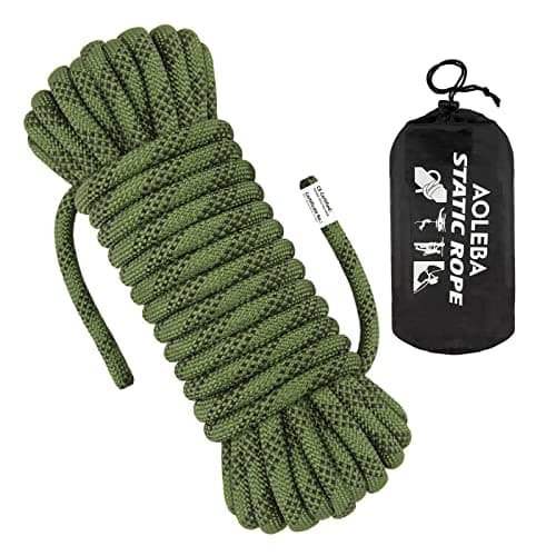 AOLEBA 10.5 mm Static Climbing Rope 10M(32ft) 20M(64ft) 30M(96ft) 50M(160ft) 70M(230ft) Outdoor Rock Climbing Ropes, Escape Rope Ice Climbing Equipment Fire Rescue Parachute Rope