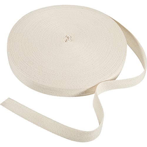 WILLBOND Cotton Twill Tape Ribbon 54.7 Yards Soft Natural Herringbone Webbing Roll Bias Binding Tape for DIY Crafts Sewing Knit(Beige,3/4 Inch Wide)