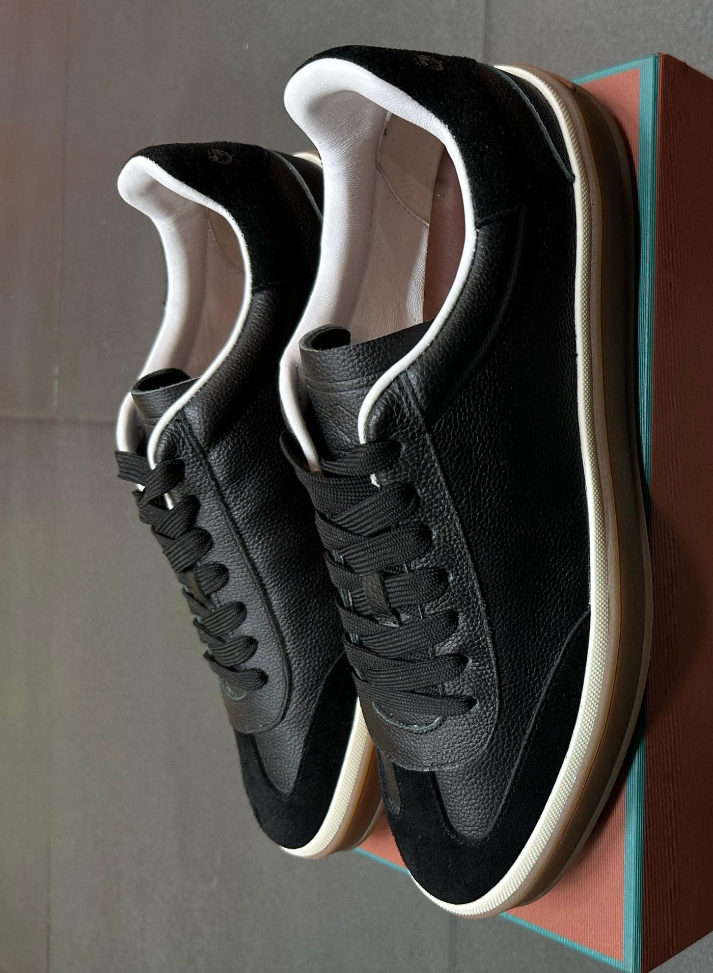Sneakers for Men, Tennis Shoes, Suede-Trimmed Leather Sneakers — 45