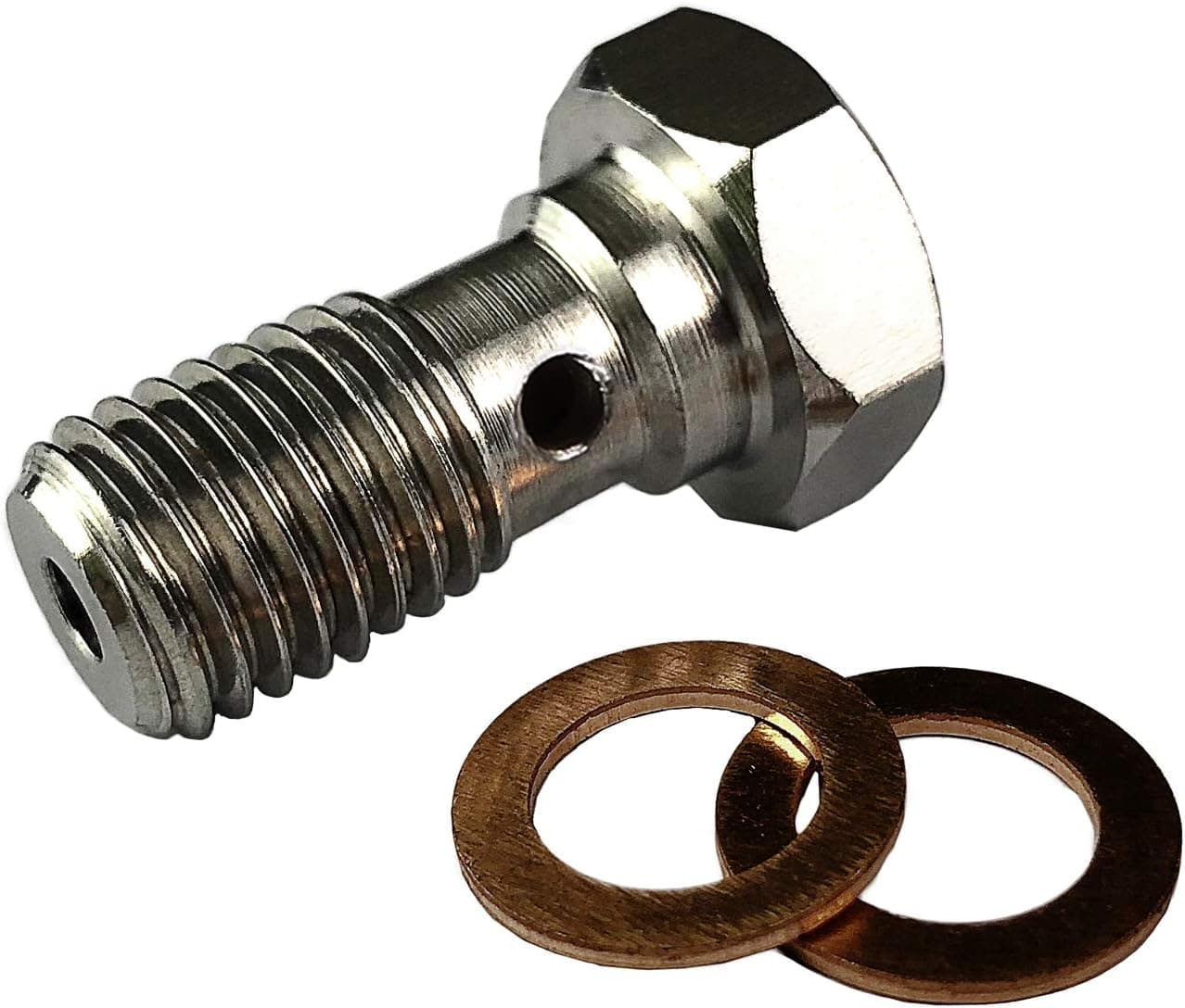 AFATEBOX Stainless Steel M12x1.25 Banjo Bolt with Copper Washers