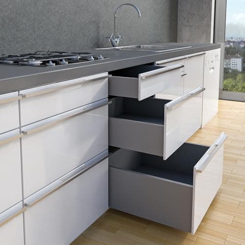 RAB Tandem Box Drawer for Kitchen Soft Close Slim Tandem For Moduler Kitchen (Code:- Tandem box, Size- 500mm, 6", Color- White, Pack of 1 Set)