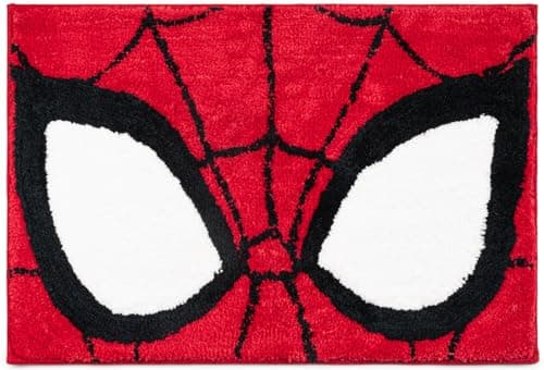 Jay Franco Marvel Spiderman Kids Bath Rug Soft NonSlip Machine Washable Red Bathroom Mat 20 x 30