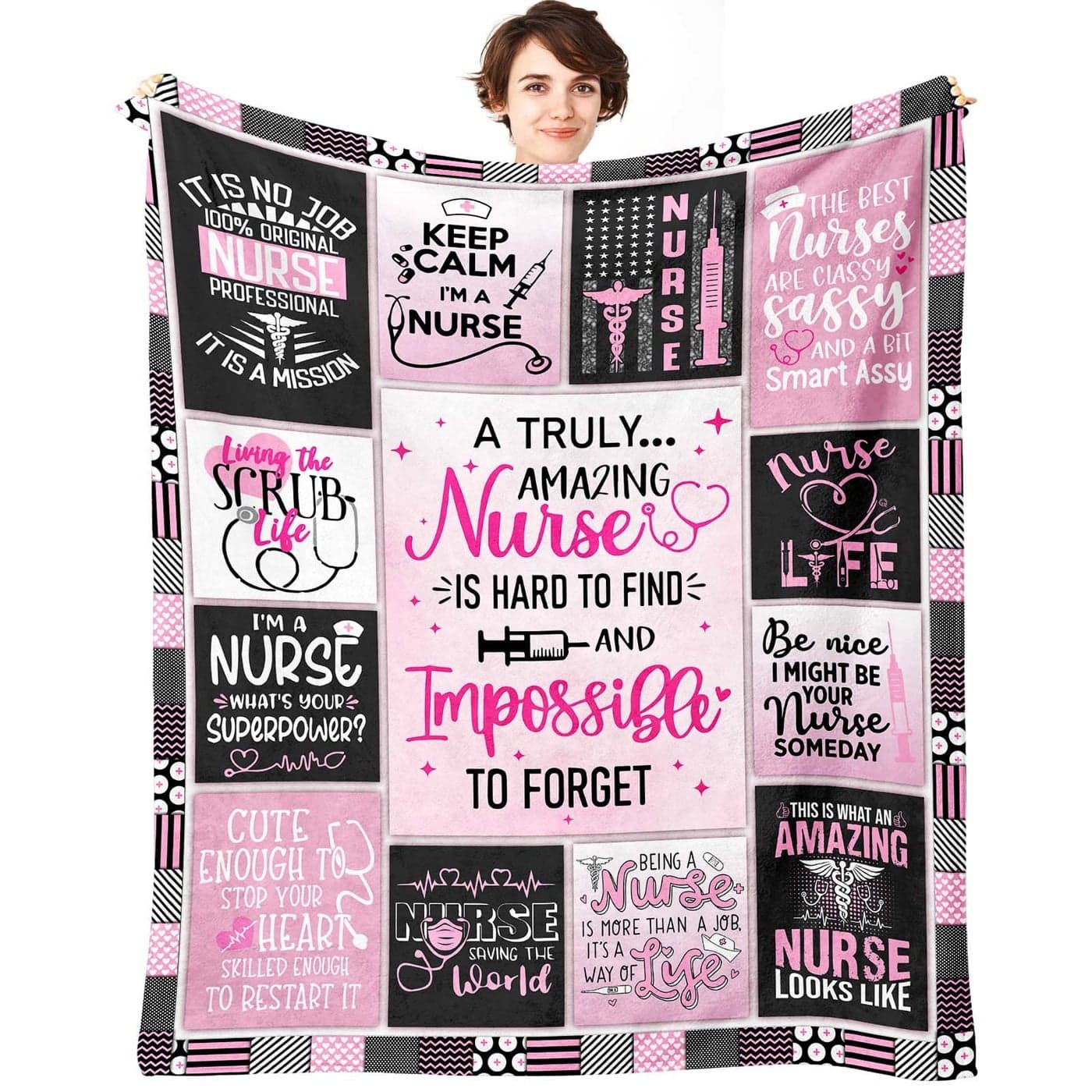 SIKLTY Christmas Nurse Gifts for Women Throw Blanket 60 x 50 Nurse AppreciationWeekDay Gift GraduationBirthday Present for Nursing Student Nurses Practitioner RN Nurses LPN