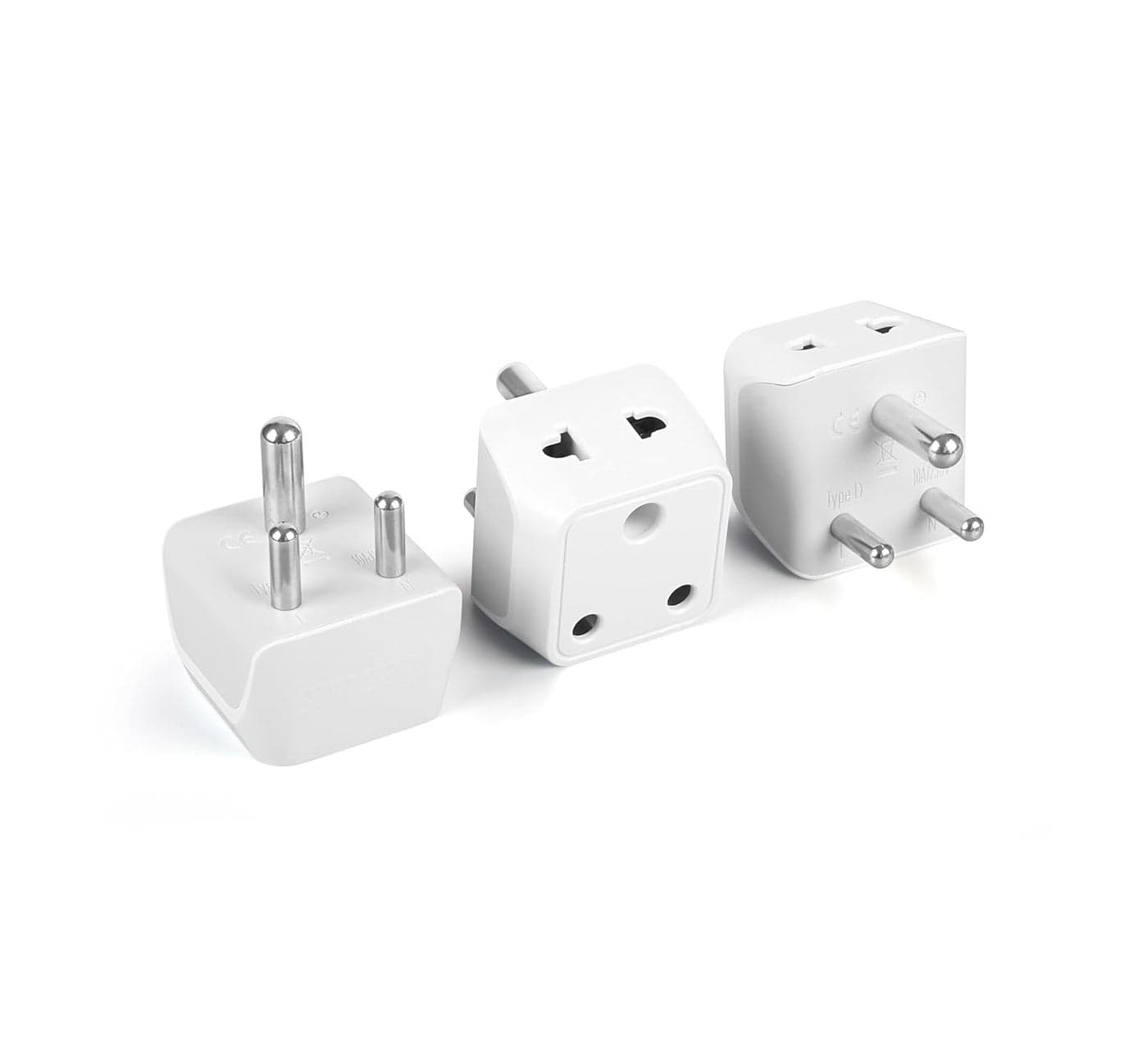 Ceptics 2 in 1 Plug Extension Socket Type D Multiple Plug Socket 3 Pin Multi Plug Socket Dual Inputs for Computer PC Laptop Phone CE RoHS 3 Pack Lifetime Limited Warranty