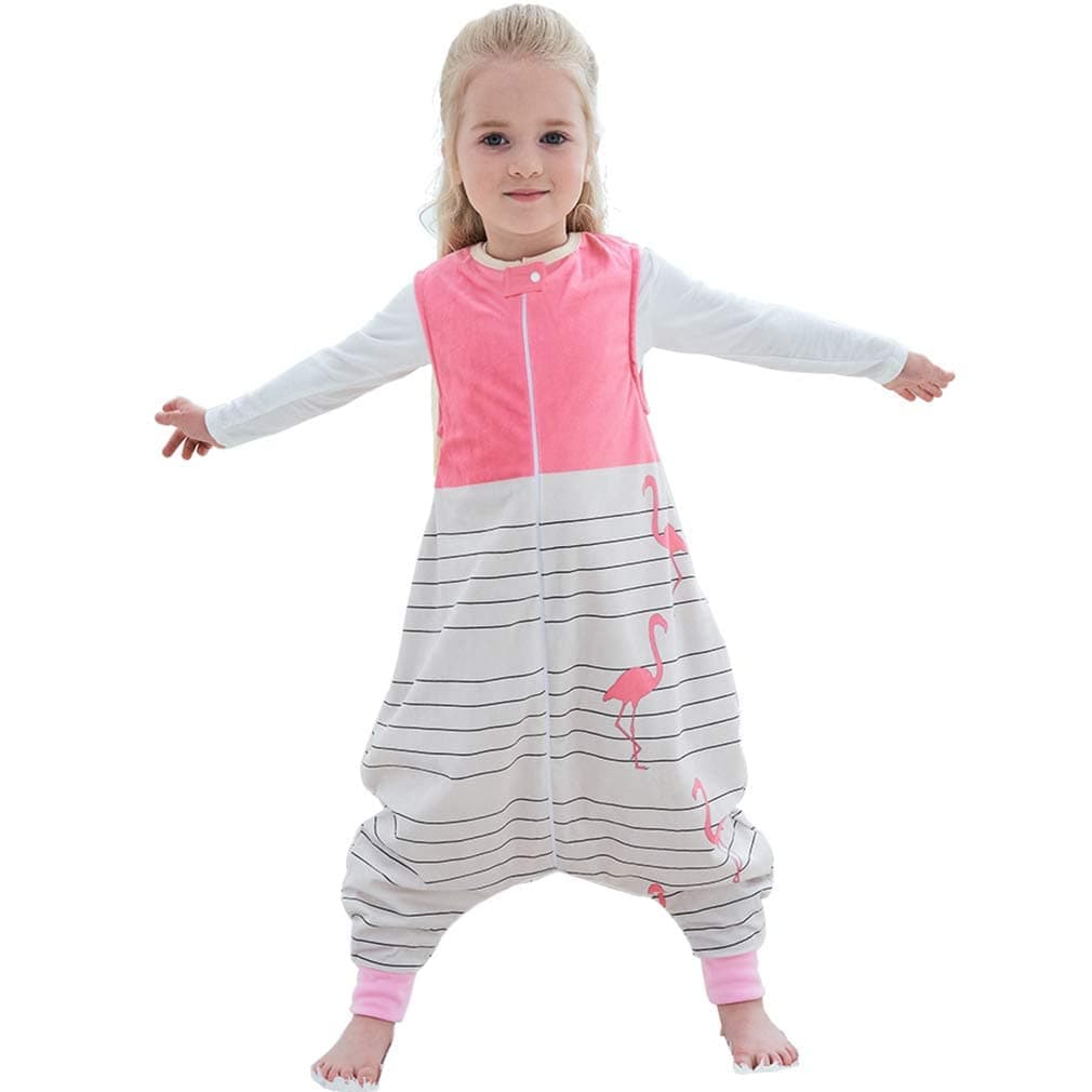 MICHLEY Toddler Sleeping Sack with Feet Newborn Infant Sleeveless Sleeping Bag 2Way Zipper Baby Wearable Blanket for WalkersPink Bird35T