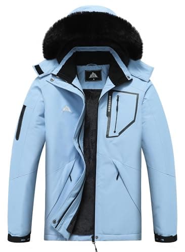 MOERDENG Women's Waterproof Snow Ski Jacket - Warm Winter Coat Insulated for Snowboarding, Mountain Hiking