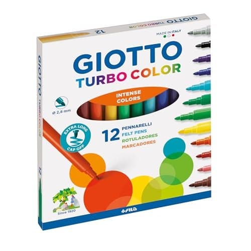 GIOTTO Turbo Color Fibre Tip Pen MultiColour 12 Colours