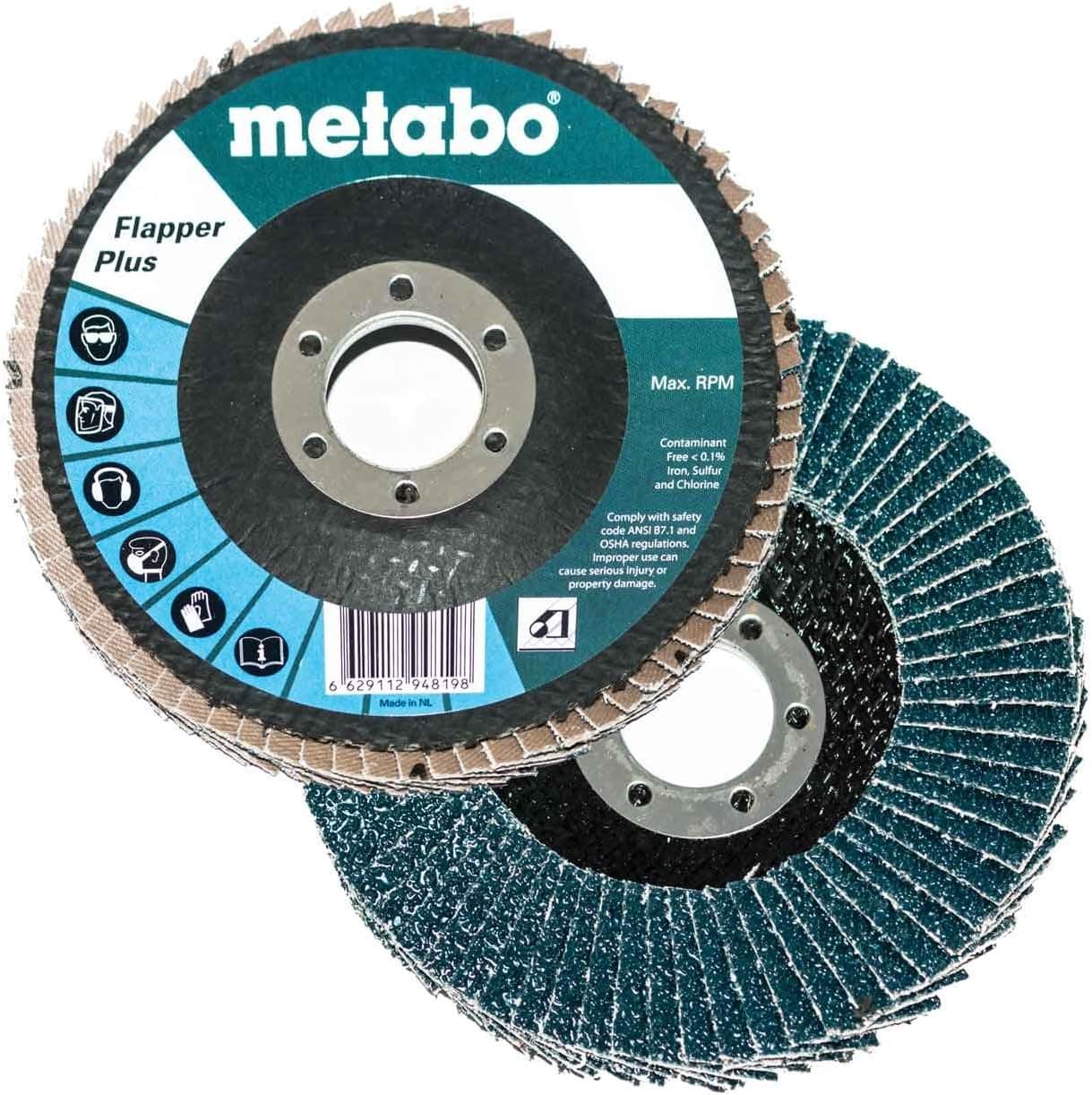 Metabo 629420000 45 x 78 Flapper Plus Abrasives Flap Discs 60 Grit 10 pack
