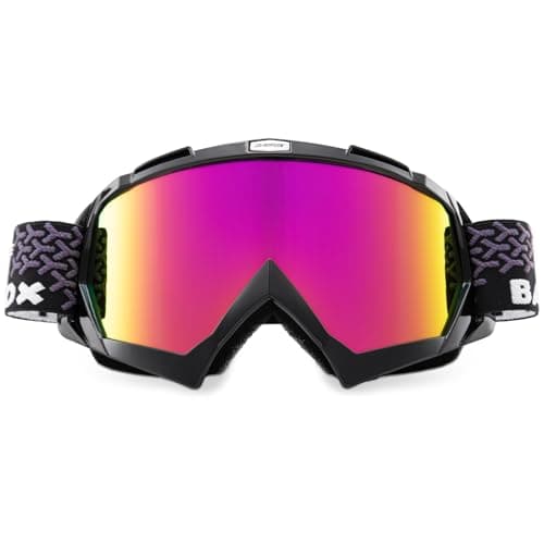 BATFOX Motorcycle Glasses Goggles Dirt Bike Motocross Safety ATV Tactical Riding Hd Purpleblack Adult