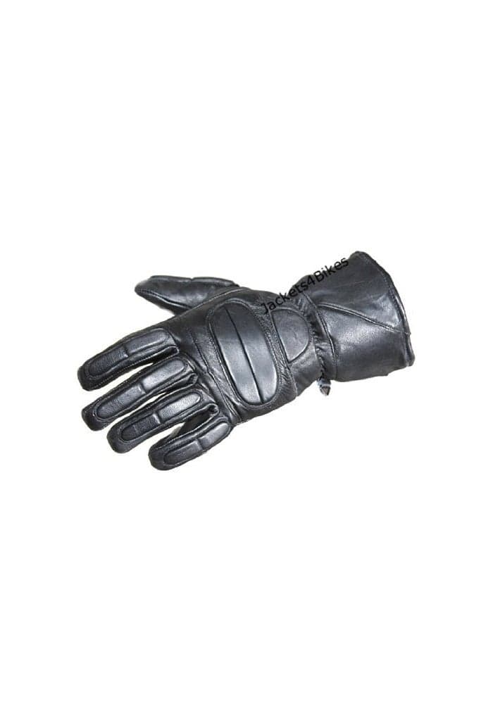 Mens Winter Gauntlet Motorcycle Gloves 100 Natural Sheep Leather Thinsulate Thermal Heated Lining Full Windproof Cold Weather Water Resistant Reinforced Warm Biker Driving Glove Black L