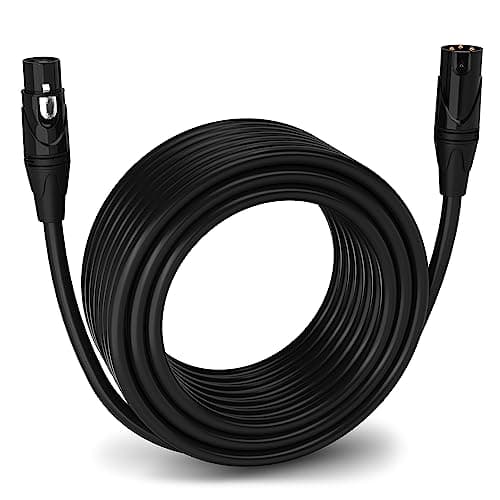 LyxPro Quad Serias - 75 Ft - XLR Male to Female Star Quad Microphone and Audio Cable for High End Quality and Sound Clarity, Extreme Low Noise – Black