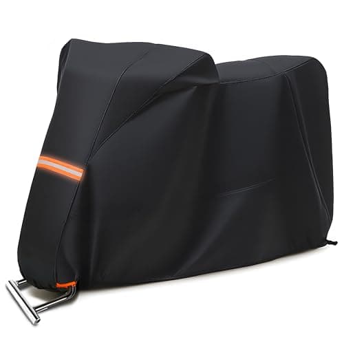 SUPCVR Motorcycle Cover 300D Oxford,Waterproof,Dustproof,Sun UV Protection,Windproof with Adjustable Buckles,Outdoor Parking,Universal Fit for Motorcycles up to 96.5 Inches,Daily Use,Easy Storage