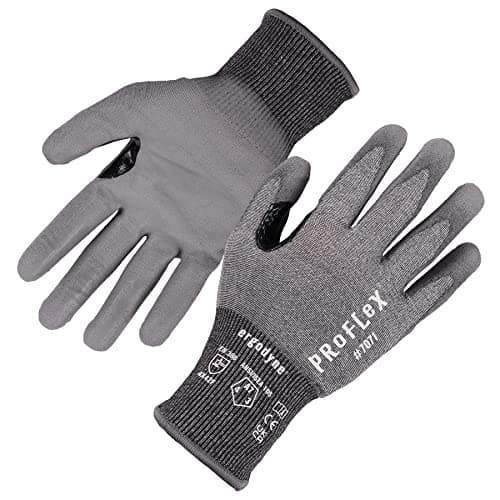 Ergodyne unisex adult ANSI A7 PU Coated CR Gloves, Gray, Small US