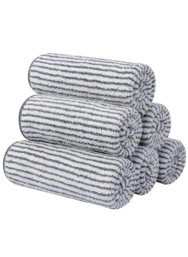 Microfiber Face Towels Ultra Soft Facial Washcloths Face Cloth for Bath 12Inch x 12Inch 6 Pack Stripe