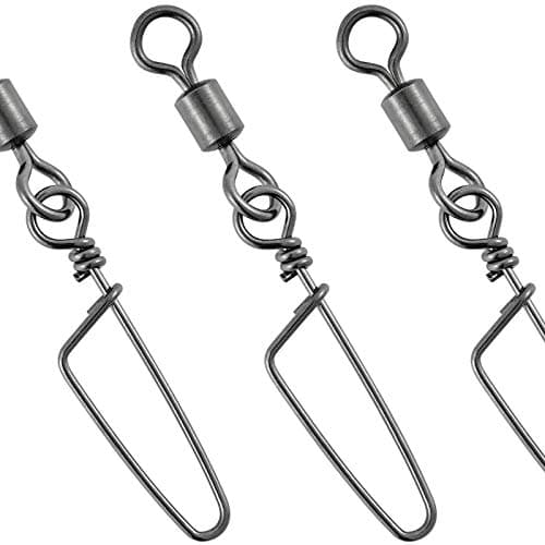 Dr.Fish 30 Pack Barrel Snap Swivels, Barrel Swivels Fishing Tackle Crane Rolling Coast Lock Snap Lure Leader Line Connector Fresh&Saltwater #10 18Lb
