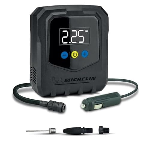 MICHELIN 12V Programmable Digital Micro Tyre Inflator | High-Flow 20L/Min Air Pump with Maximum Pressure of 120 PSI, LED Display & Pre-Set Pressure Function, Auto Shut-Off, Quick Connect Hose