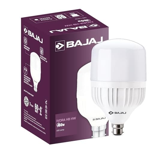 Bajaj Ivora HB HW 60W LED Bulb B22 (CDL, White) | Instant On, Surge Protection | Energy Efficient | 1 Year Warranty