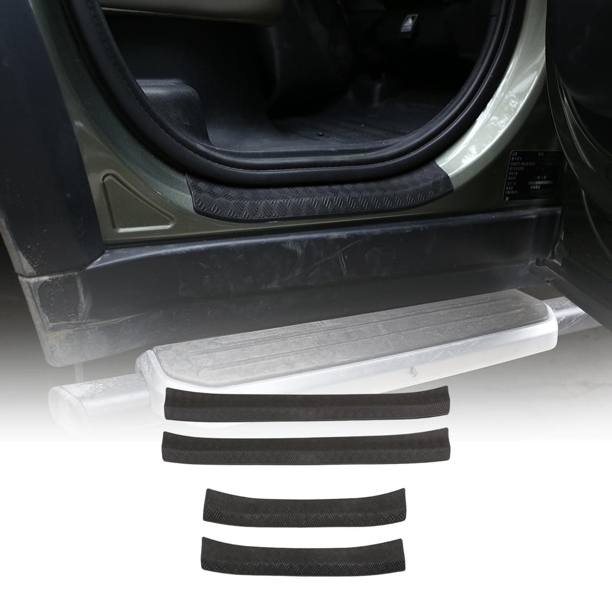 ABS Black Door Sill Scuff Plate Insert Trim For Land Rover Defender 110 20202024 Car Accessories