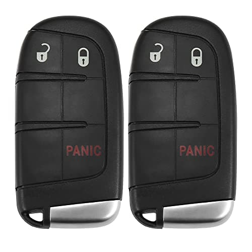 X AUTOHAUX 2pcs 433MHz M3N40821302 Replacement Keyless Entry Remote Car Key Fob for Jeep Grand Cherokee 2014-2022 for Dodge Durango 2014-2022 3 Buttons 46 Chip with Door Key