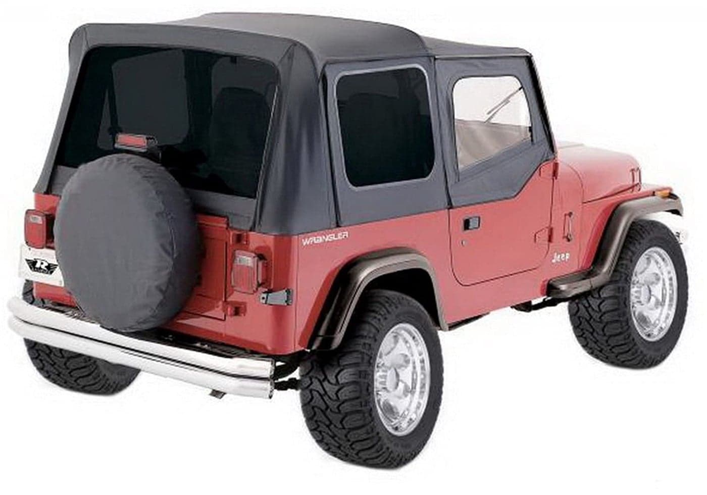 RAMPAGE PRODUCTS Large Spare Tire Cover for 30"-32" Tire | Black Denim, Vinyl | 773215 | Universal Fit
