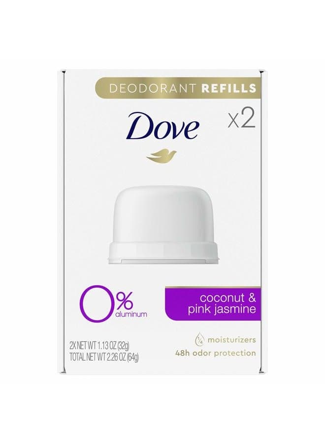 Deodorant Refills Refill Kit 0 Aluminum Coconut + Pink Jasmine Aluminum Free Deodorant oz, 1.13 Ounce