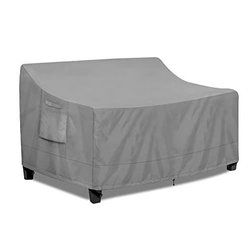 PureFit Outdoor Couch Cover Waterproof Patio Sofa Furniture Covers 2Seater Outdoor Loveseat Cover with Air Vent and Handles 60W x 35D x 35H Inches Gray