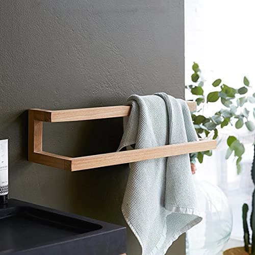 BROLET Sheesham Wood Folding Towel Rack for Bathroom/Towel Holder in Bathroom/Towel Rod/Bathroom Accessories(Brown)