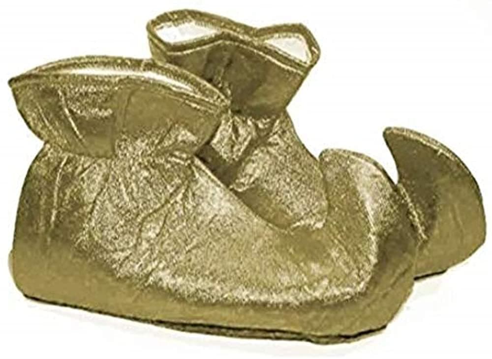 Rubies Adult Deluxe Cloth Elf Costume Shoes, Gold, One Size for Themed Parties and Halloween