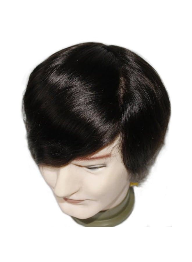 Toupee for Men's Hair pieces and Wigs Human Hair Durable Mono Lace With Npu Size 6x8 Inch 6''Length Color 2#