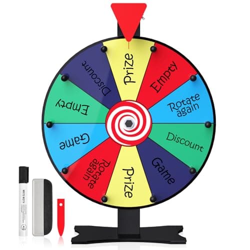 12 Inch Spinning Wheel for Prizes Prize Wheel 10 Slots Color Spinner with Stand Table Prize Wheel Spinner for Trade Shows Carnivals and Home Game 12 inch