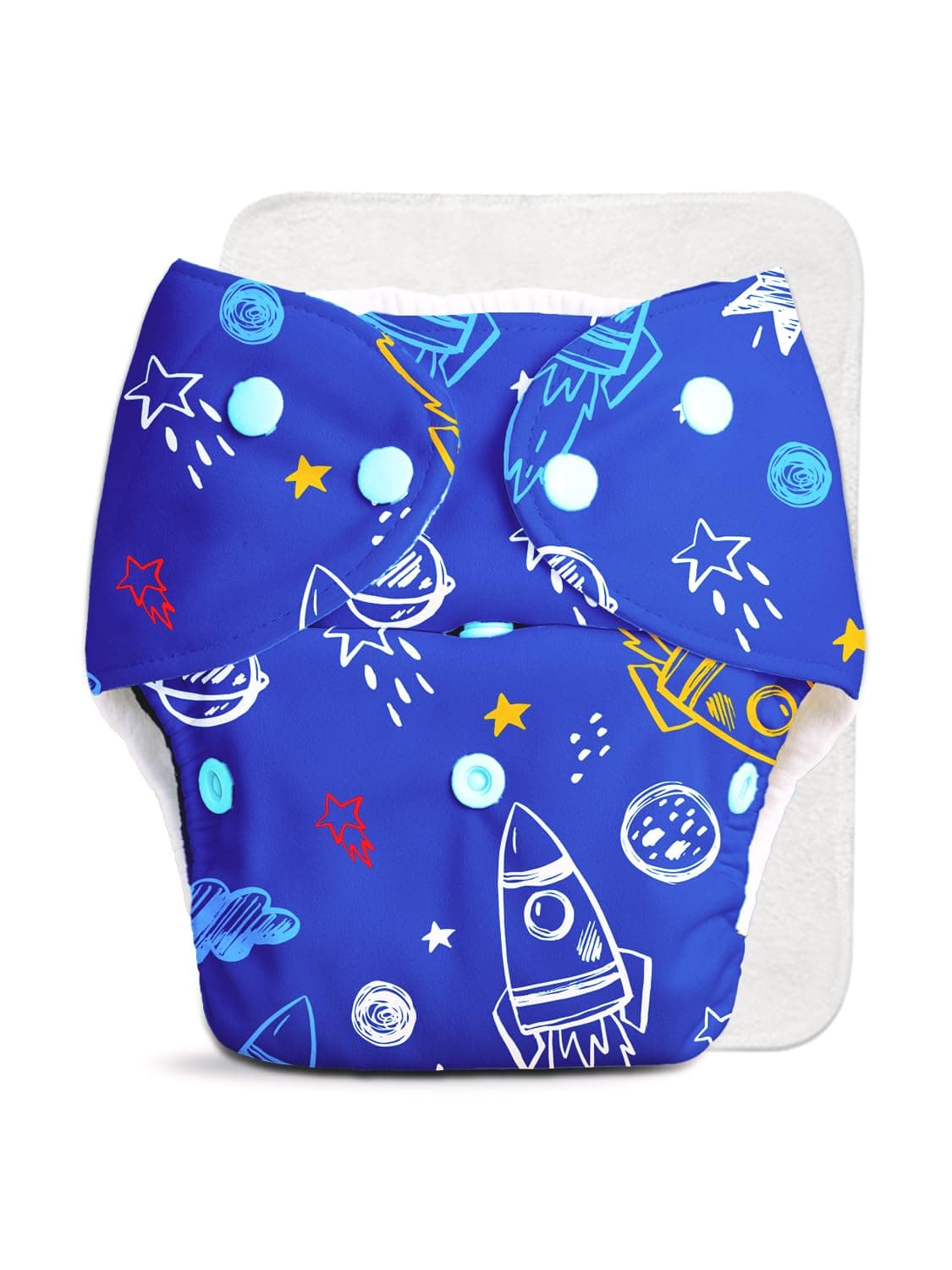 Superbottoms Basic Leakage-proof advanced cloth diapers for babies, High Absorbent 100% cotton 1 reusable diaper and 1 insert pad Combo Pack washable cloth diaper 3M -3Years Adjustable, Reduces Rash