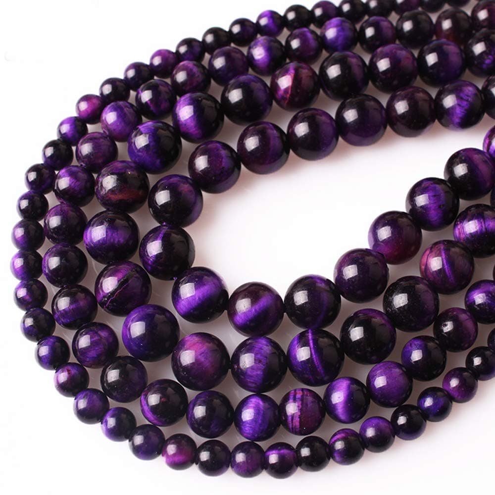 Nature Stone Purple Tiger Eye Beads for Jewelry Making DIY Bracelet Necklace 6mm