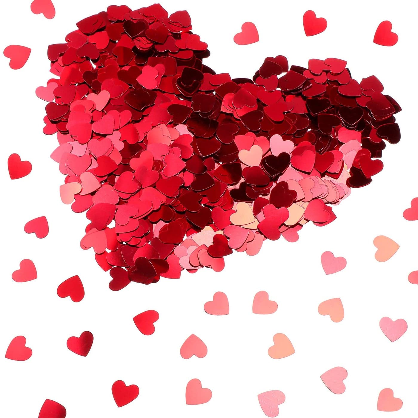 1000 Pcs Valentines Day Red Heart Confetti Glitter Foil Valentine Confetti Valentines Day Table Decorations for Home DIY Crafts Festival Dating Baby Bridal Shower Party Favor