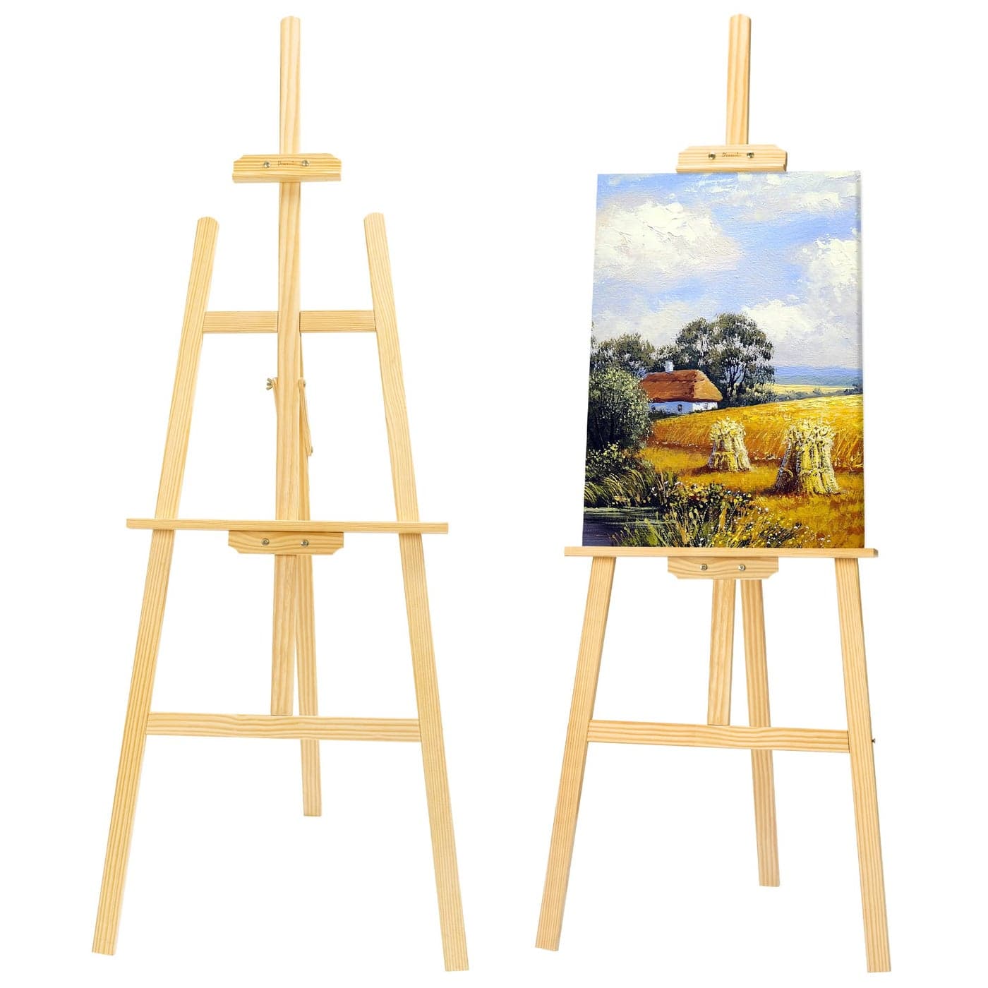 Finenolo Wooden Painting Easel Adjustable Stand Easel for Canvas Wedding Signs Holds up to 48 Art Easel for Adults Artist Beginners Students