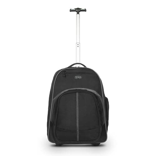 Targus 16 Inch Compact Rolling Backpack Black Wheeled Travel Bag Fits Laptops Up to 16