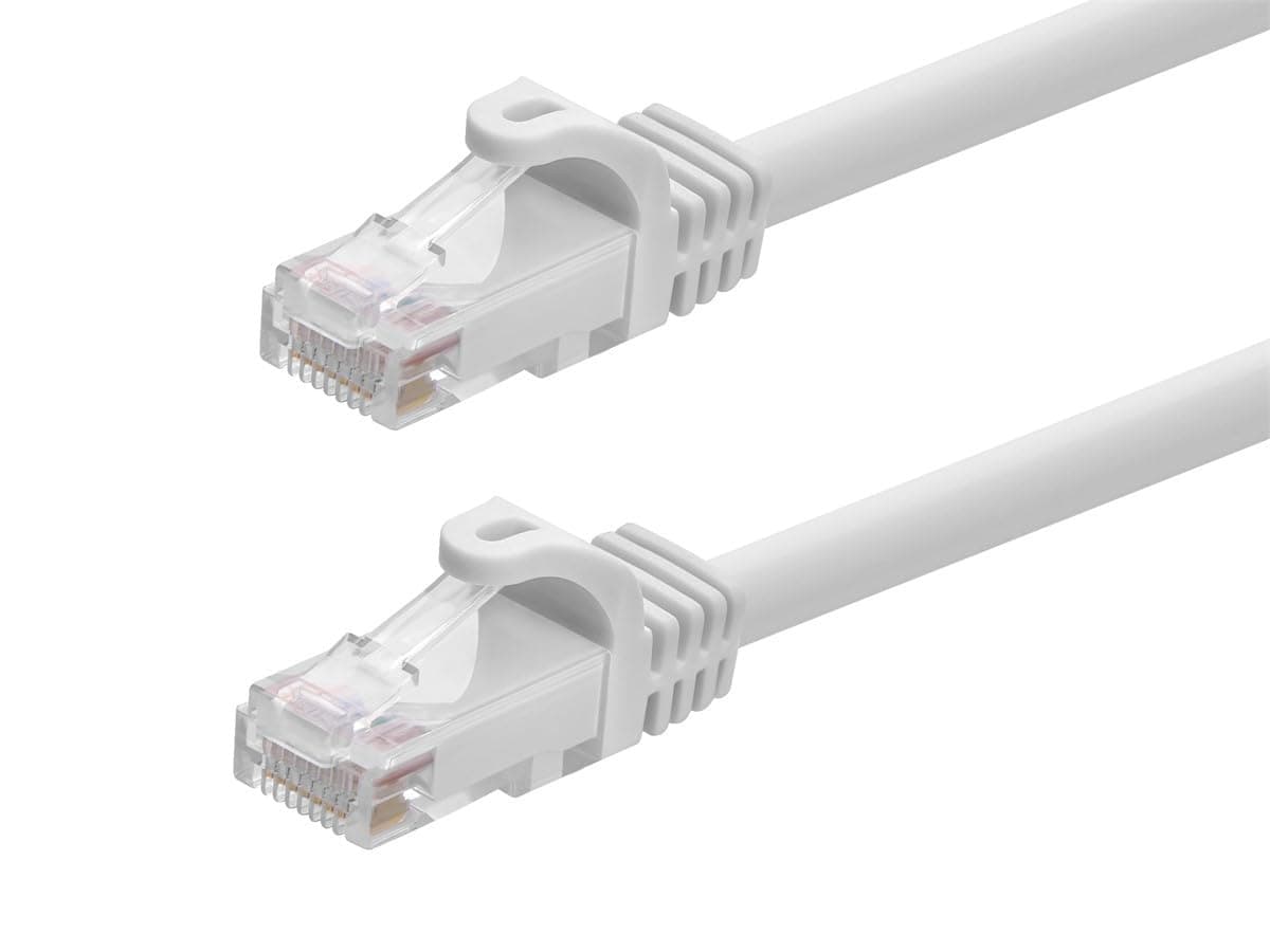 Monoprice - 109836 Flexboot Cat6 Ethernet Patch Cable - Network Internet Cord - RJ45, Stranded, 550Mhz, UTP, Pure Bare Copper Wire, 24AWG, 2ft, White