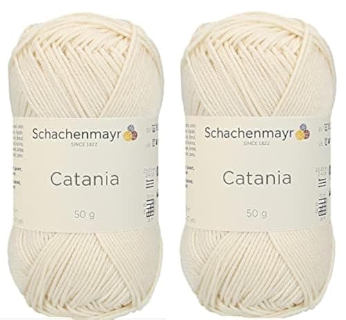 Set of 2 Skeins SMC Catania Originals 100 Mercerized Cotton Yarn Total 352 Oz Each 176 Oz 50g 136 Yrds 125 m Amigurumi Yarn FineSport 2 130 Cream