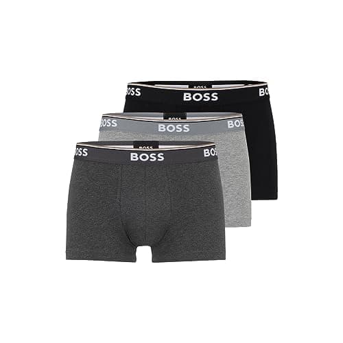 BOSS Hugo Men's Trunk 3p Co/el 10146061 01, Grey/Charcoal/Black, Large