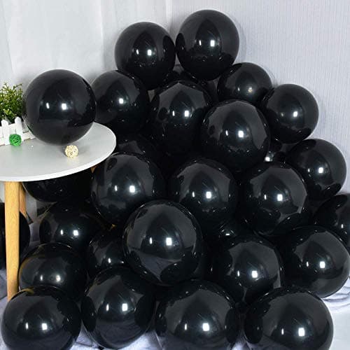 BEISHIDA 100 Pack 10 Inch Black Party Balloons Latex Matte Round Balloons for Birthday Party Baby Shower Girls Kids Party Halloween Party Decorations Wedding Graduation Anniversary