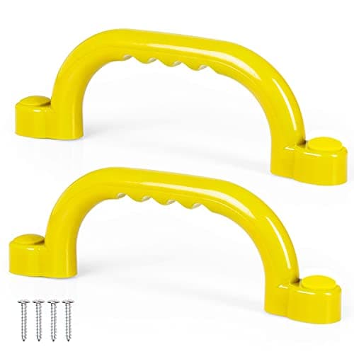 Playground Safety Handles Outdoor Yellow Grab Handle Bars Plastic Tree House or Playhouse Accessories Backyard Playset Equipment Replacement Safety Parts for Monkey Bars Jungle Gym and More