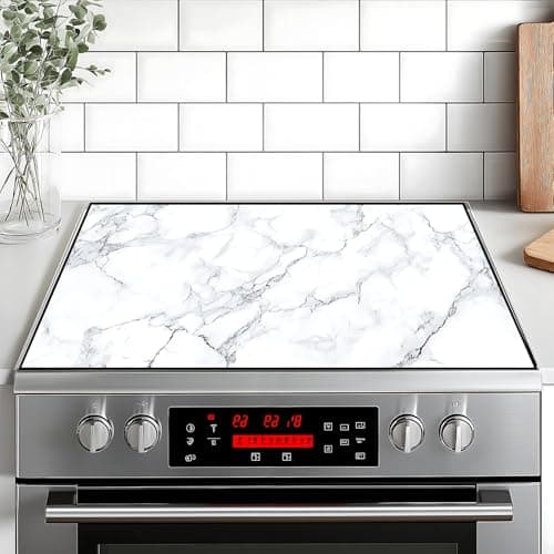 Stove Top Cover for Home Decoration Kitchen Pad Washable Cooktop Covers Countertop Stove Protector Mat for Home Kitchen Cooktops (white, 28"x20")