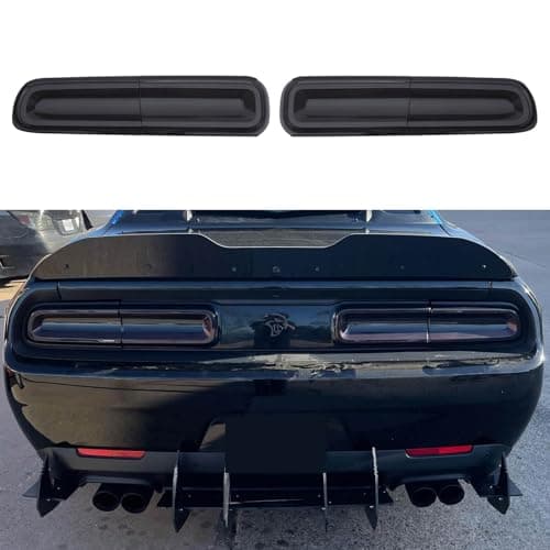 WildWell Challenger Tail Light Covers for 2015-2024 Dodge Challenger Accessories Rear Guard Trim Kit Exterior Frame Smoked Black 4Pcs