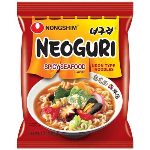 Nongshim Neoguri Spicy Seafood with Udon-Style Noodle, 4.2 Ounce (Pack of 10)