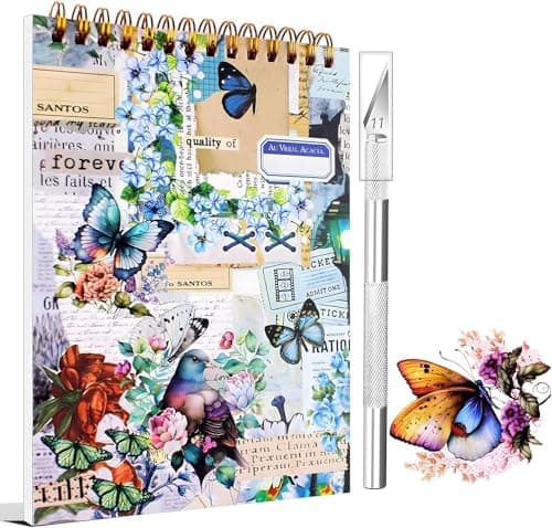 Pofflujent 900 Pieces Vintage Stickers for Scrapbooking 50 Sheets Precut Washi Stickers Book for Scrapbooking Scrap Book for Junk Journal Supplies DIY Crafts Collage Photo Album