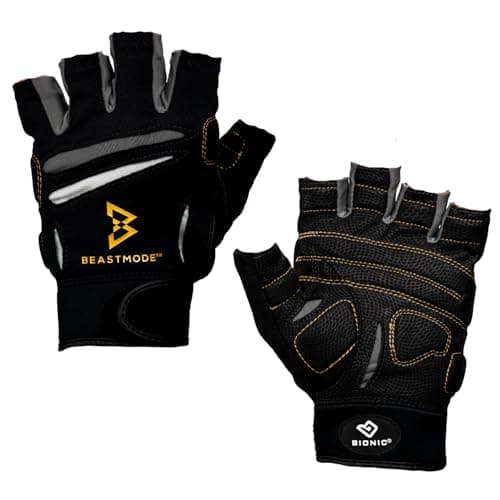 Bionic Men's Beastmode Half Finger Fitness Gloves (Medium)