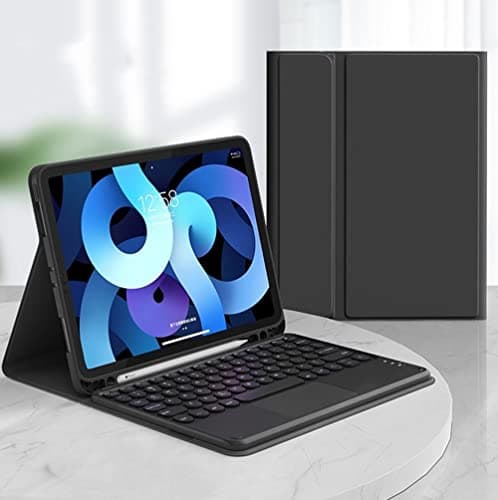 HENGHUI Keyboard Case for iPad 11th Gen A16 11 2025 iPad 10th Generation 109 2022 Case with Cute Round Key Candy Color Touchpad Keyboard Black